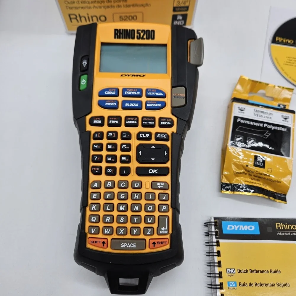 DYMO Rhino 5200 Industrial Label Maker ANSI/TIA-606-A Cable Heavy-Duty Labeling